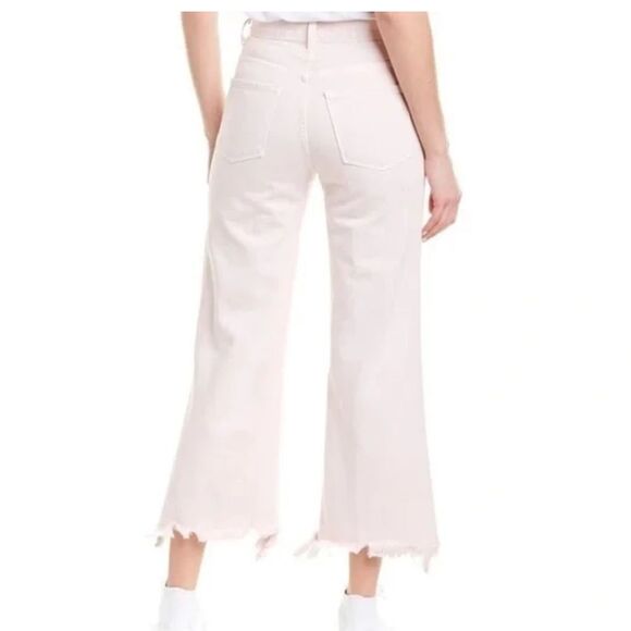 J Brand Joan Crop Denim High Waisted Wide Leg Distressed Uneven Hem - Women’s 27 - Picture 2 of 12